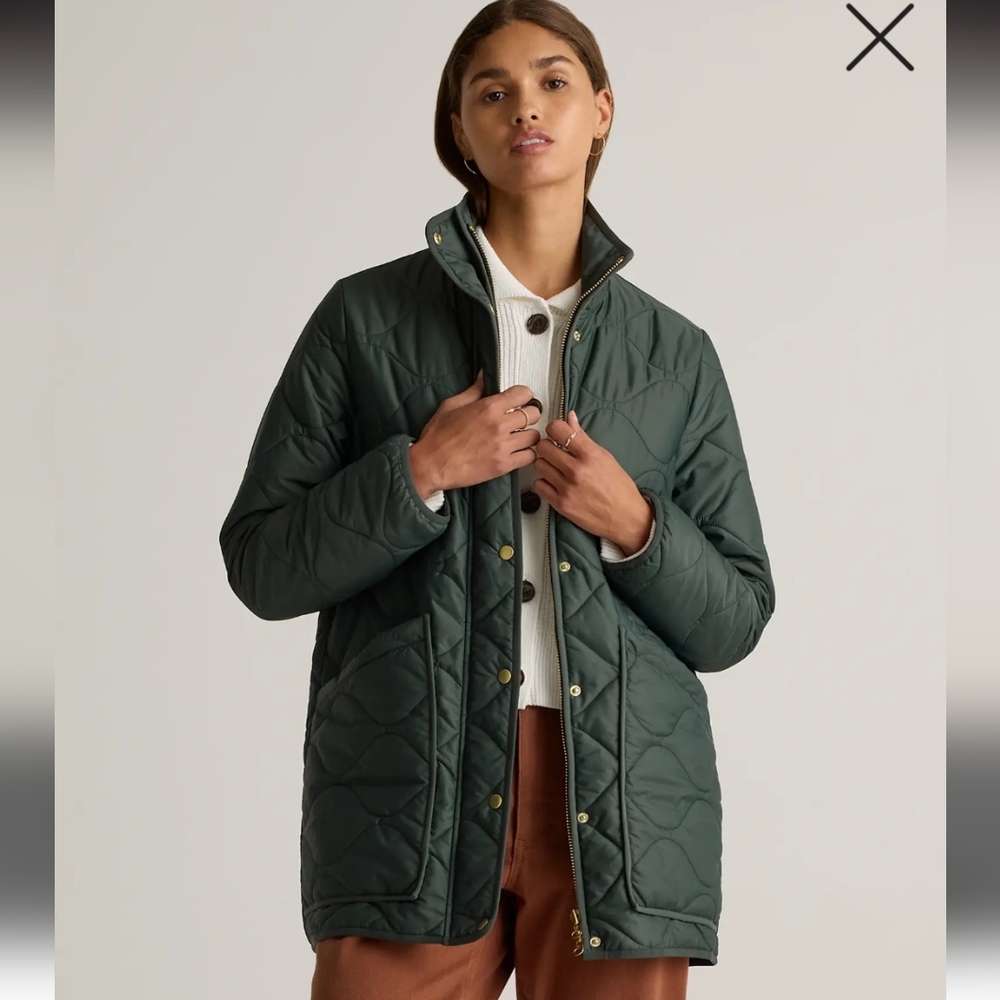 Quince Forest Green Quilted Puffer Jacket